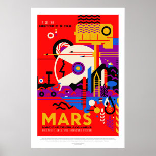 Mars, Reise-Plakat Poster