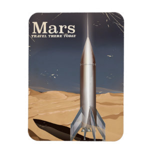 Mars - Reisen Sie heute in das Vintage-Reiseplakat Magnet