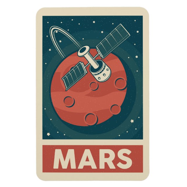 Mars Retro Galaxy Satellite Magnet (Vertikal)