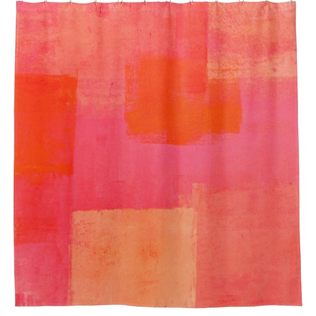 "Mars rosa und orange abstrakte Kunst Duschvorhang (Vorderseite)