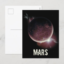 Mars Roter Planet 3d Universum Illustration Feiertagspostkarte