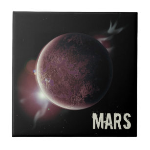 Mars Roter Planet 3d Universum Illustration Fliese