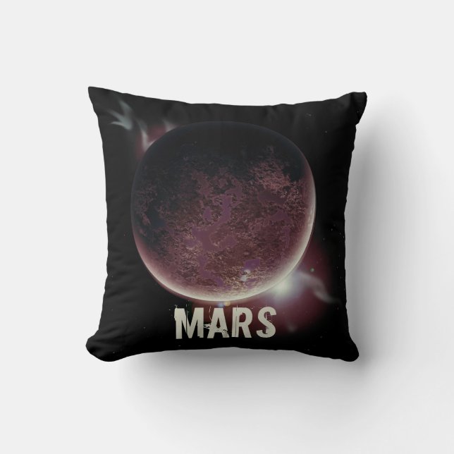 Mars Roter Planet 3d Universum Illustration Kissen (Vorderseite)