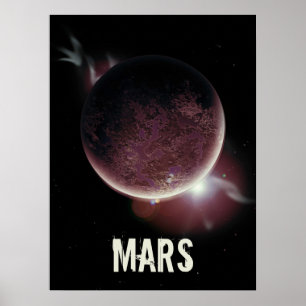 Mars Roter Planet 3d Universum Illustration Poster