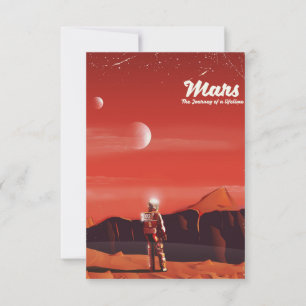 Mars Science-Fiction-Vintage-Reiseposter Einladung