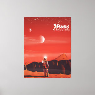 Mars Science-Fiction-Vintage-Reiseposter Leinwanddruck