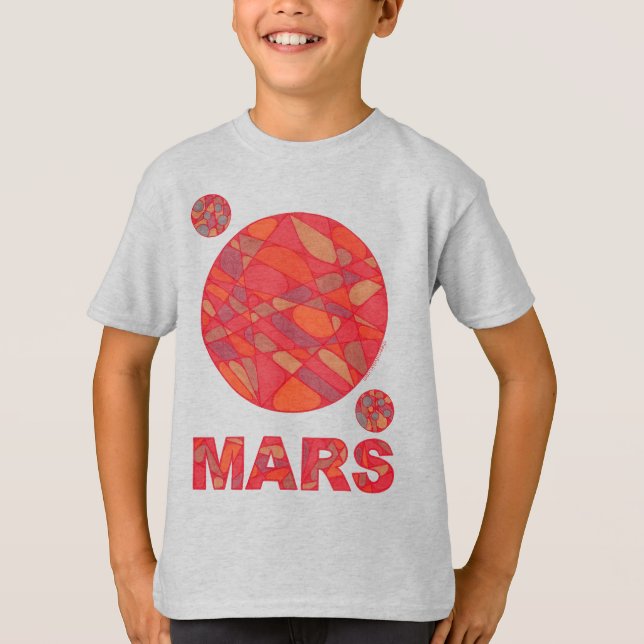 Mars Shirt Roter Planet Kunst (Vorderseite)