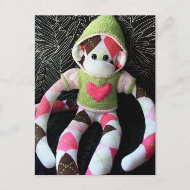 Mars Sock Monkey Post Card - Apfel Postkarte (Vorderseite)