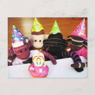 Mars Socken Monkey Post Card - Geburtstag Postkarte