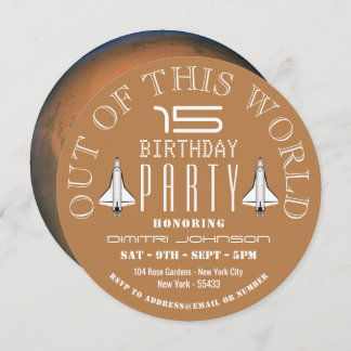 Mars, Space Shuttle Geburtstagsparty Einladung