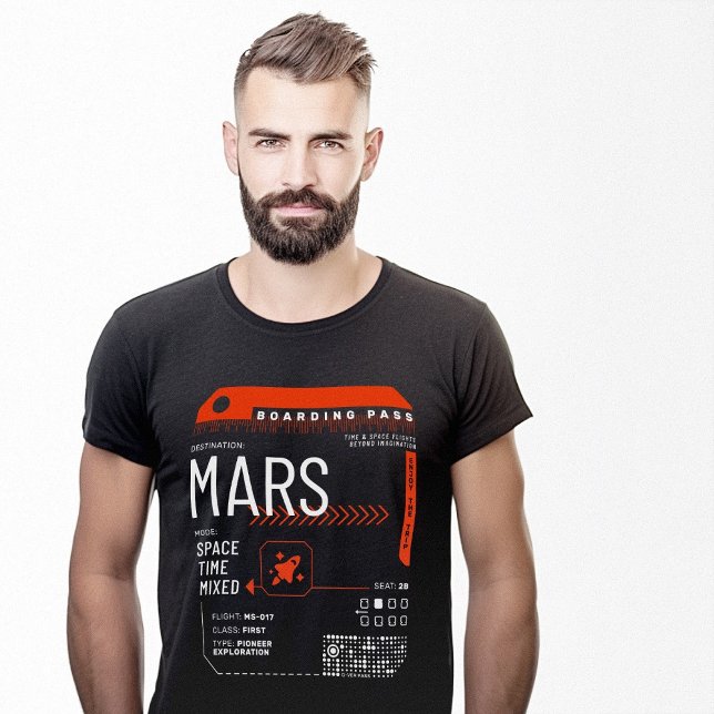 Mars Ticket Boarding Pass T-Shirt (Mars Time Travel Ticket Boarding Pass T-Shirt)