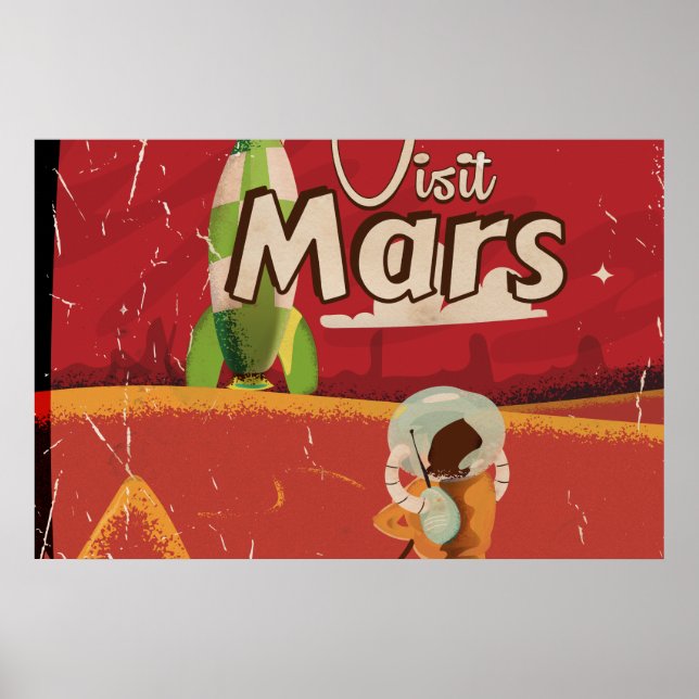 Mars Vintage Travel Poster (Vorne)