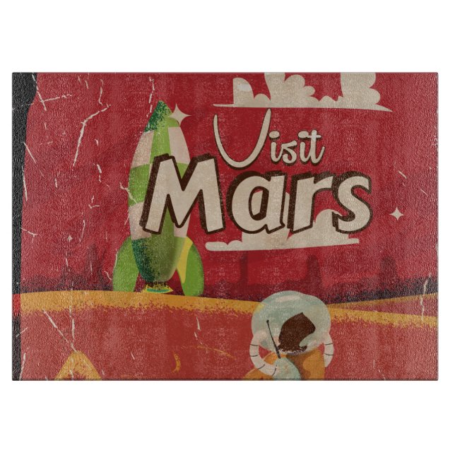 Mars Vintage Travel Poster Schneidebrett (Vorderseite)