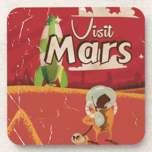 Mars Vintage Travel Poster Untersetzer