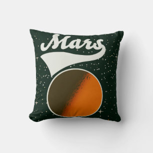 Mars Vintage Weltraumkunst Kissen