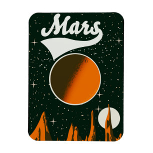 Mars Vintage Weltraumkunst Magnet