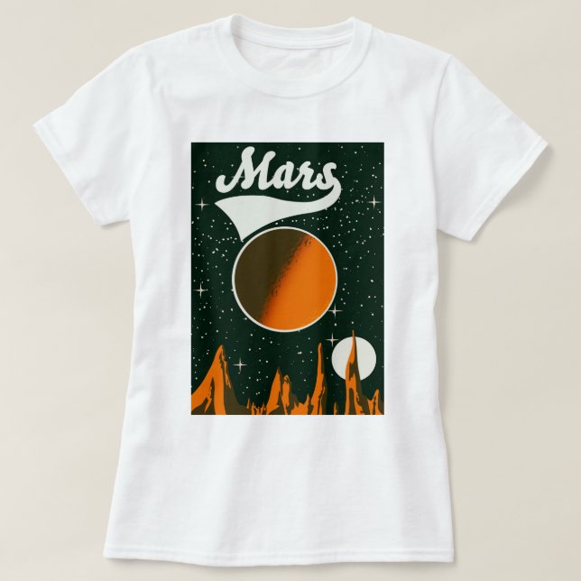 Mars Vintage Weltraumkunst T-Shirt (Design vorne)
