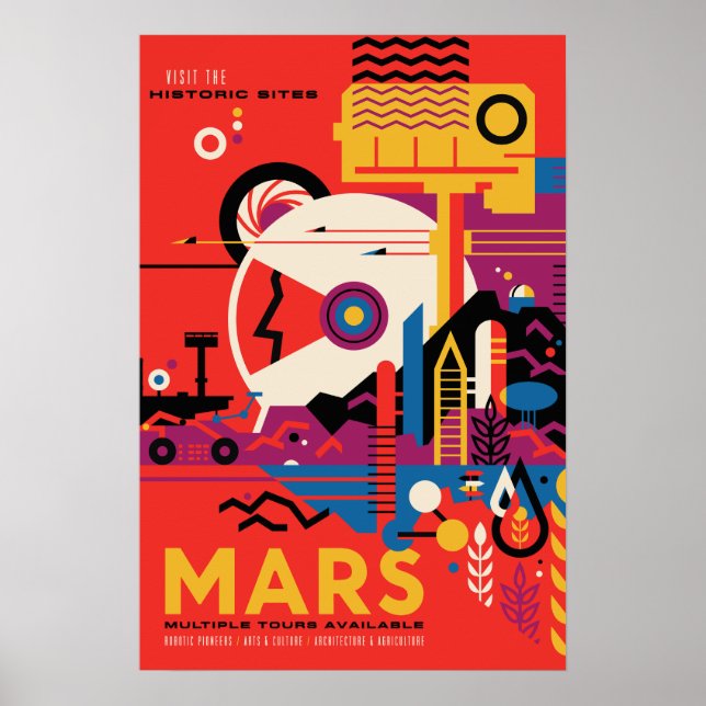 Mars Vintages Reiseplakat Poster (Vorne)