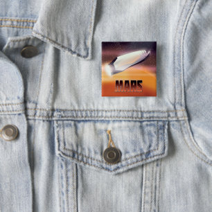 Mars Weltraumplakat Button