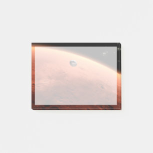 Mars Wissenschaftslabor nähernde Mars. Post-it Klebezettel