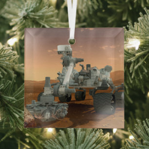 Mars Wissenschaftslabor Neugier Rover. 4 Ornament Aus Glas