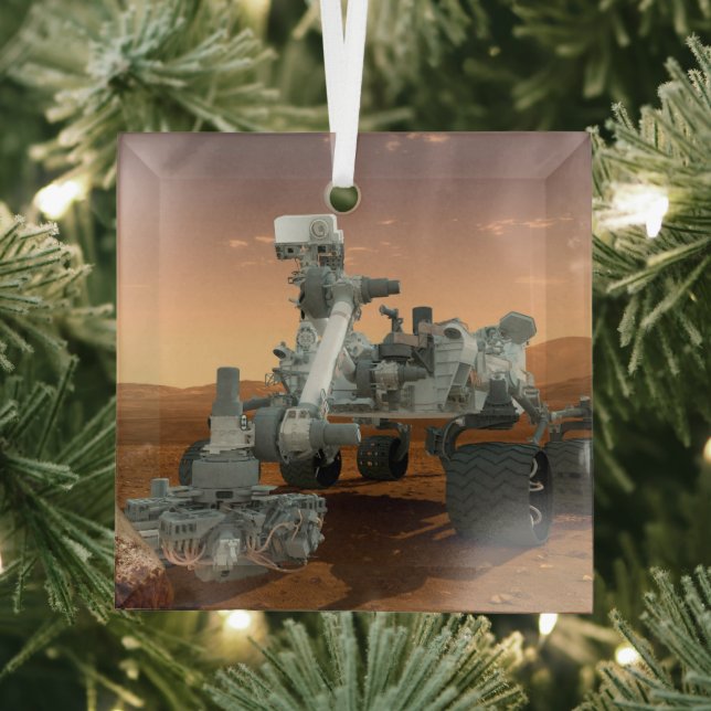 Mars Wissenschaftslabor Neugier Rover. 4 Ornament Aus Glas (Insitu)