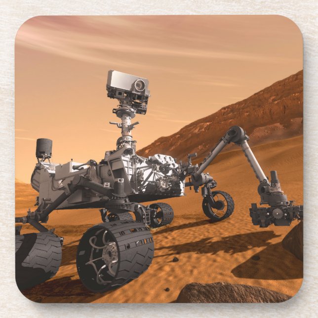 Mars Wissenschaftslabor Neugier Rover. Getränkeuntersetzer (Vorderseite)