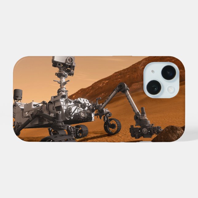 Mars Wissenschaftslabor Neugier Rover. iPhone 15 Hülle (Rückseite (Horizontal))