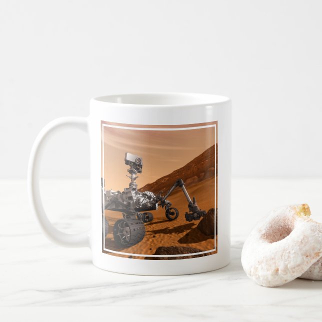 Mars Wissenschaftslabor Neugier Rover. Kaffeetasse (Mit Donut)