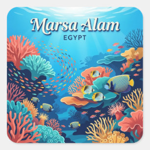 Marsa Alam Korallengärten Ägypten Quadratischer Aufkleber