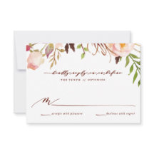 Marsala and Gold Boho Garden Wedding Repair Card