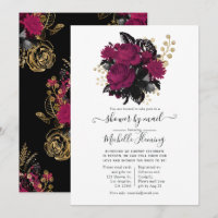 Marsala and Gold Floral Shows by Mail