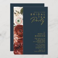 Marsala Autumn Floral | Bridal-Party der Marine