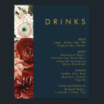 Marsala Autumn Floral | Menü für Hochzeitsgetränke Poster<br><div class="desc">Dieser Marsala-Herbst | Hochzeitsmenü der Marine ist perfekt für Ihren einfachen rustikalen Hochzeitsempfang. Das Design besticht durch moderne bordeauxfarbene und rot-blaue Wasserfarbenfloralen. Es hat ein schönes Gefühl von klassischer Eleganz und bleibe gleichzeitig ziemlich böhmisch. Fühlen Sie sich frei zu personalisieren und zu Ihrem eigenen machen; auch, fühlen Sie sich frei,...</div>