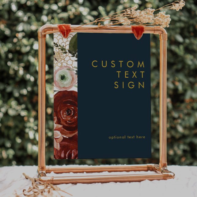 Marsala Autumn Floral | Navy Cards & Gips Custom Poster (Von Creator hochgeladen)