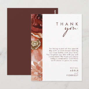 Marsala Autumn Floral   Vielen Dank, Empfang Card Postkarte