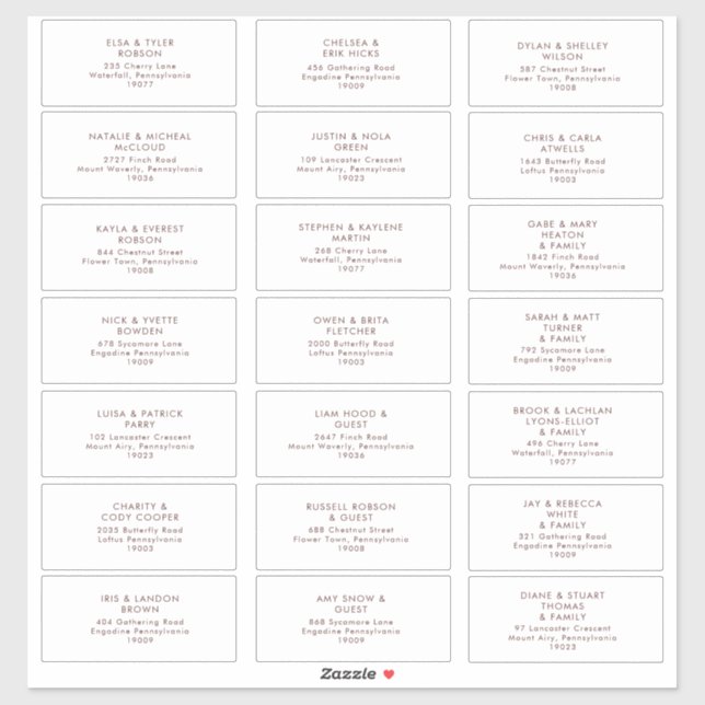 Marsala Autumn Floral | White Guest Address Labels (Blatt)