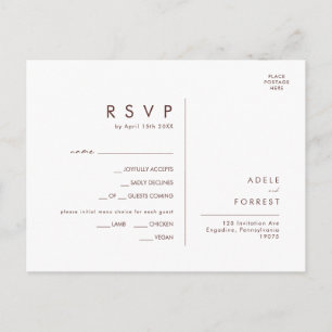 Marsala Autumn Floral White Menü RSVP Card Postkarte