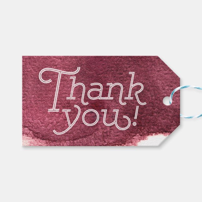 Marsala bemalt Moderne einfache Hochzeit danke Geschenkanhänger (Vorderseite (Horizontal))