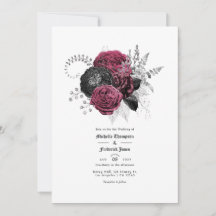Marsala, Black and Silver Floral Gothic Wedding