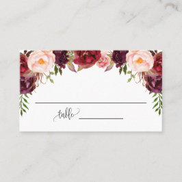 Marsala Blume Brautparty Wedding Flat Platzkarte