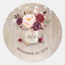 Marsala Blume Mason Jar Rustic Wedding