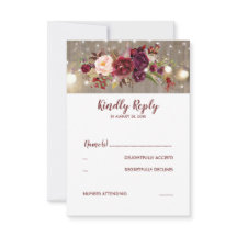 Marsala Blume Rustic Wedding RSVP