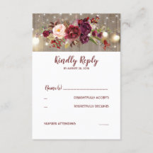 Marsala Blume Rustic Wedding RSVP