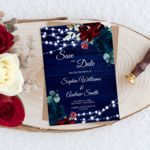 Marsala-Blume Rustikal Save the Date