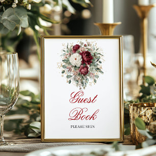 Marsala-Blush-Burgunder-Gästebuch-Tischschild Poster