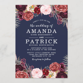 Marsala Blush Peony Wedding Einladungen