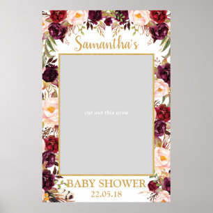 Marsala-Bordeaux-Rosa-Baby-Shower-Foto-Requisite Poster