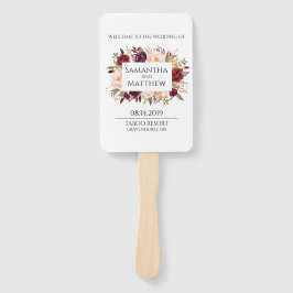 Marsala Bortered Wedding Program Fächer