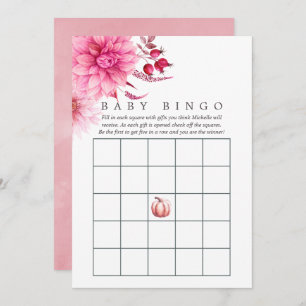 Marsala - Burgund & Blush Herbst Baby Bingo Einladung